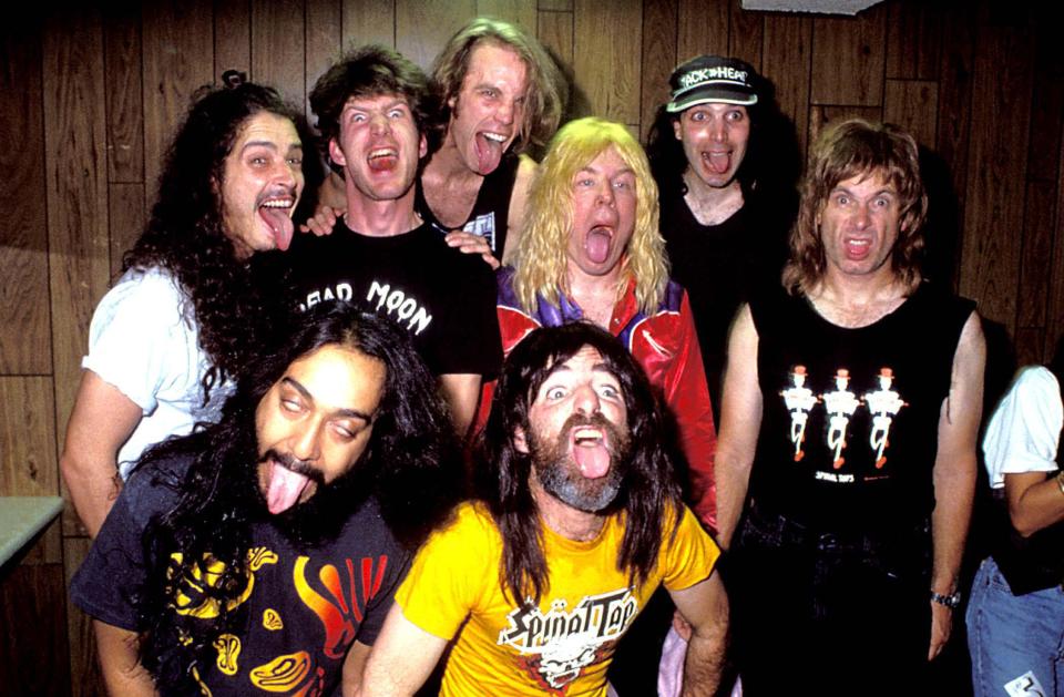  Soundgarden with Chris Cornell, far left, and the cast members of cult rock comedy Spinal Tap