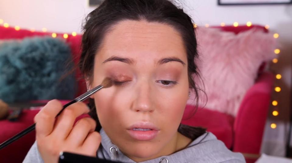  Gabbie showed how the shadow could be blended out with a fluffy makeup brush