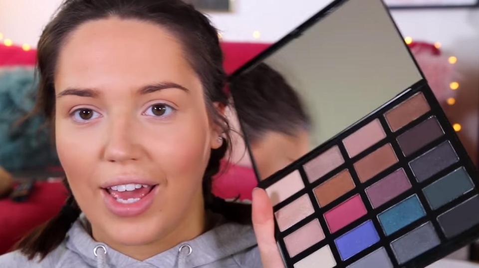  After perfecting her skin, Gabbie moved on to this £15 eyeshadow palette