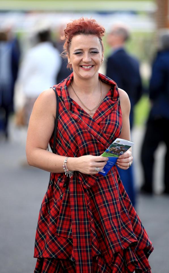  One racegoer turned up to the second day of the festival in a tartan number