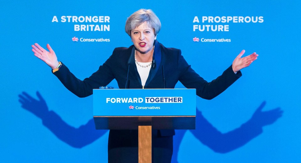 Theresa May launches the Conservative manifesto in Halifax, Yorkshire, May 18