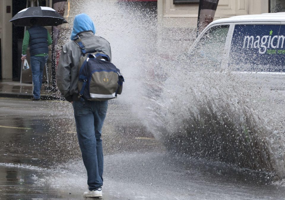 Drivers can be handed a hefty fine for splashing a pedestrian