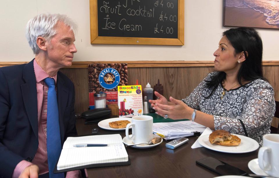  Priti with Sun on Sunday Political Editor David Wooding