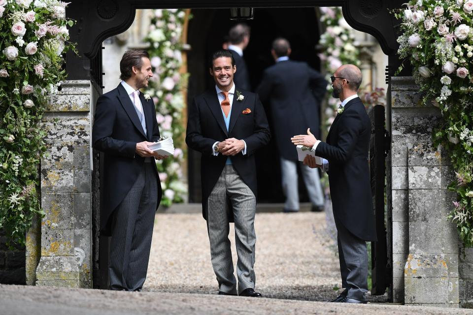  Spencer Matthews couldn't stop smiling outside the Berkshire church