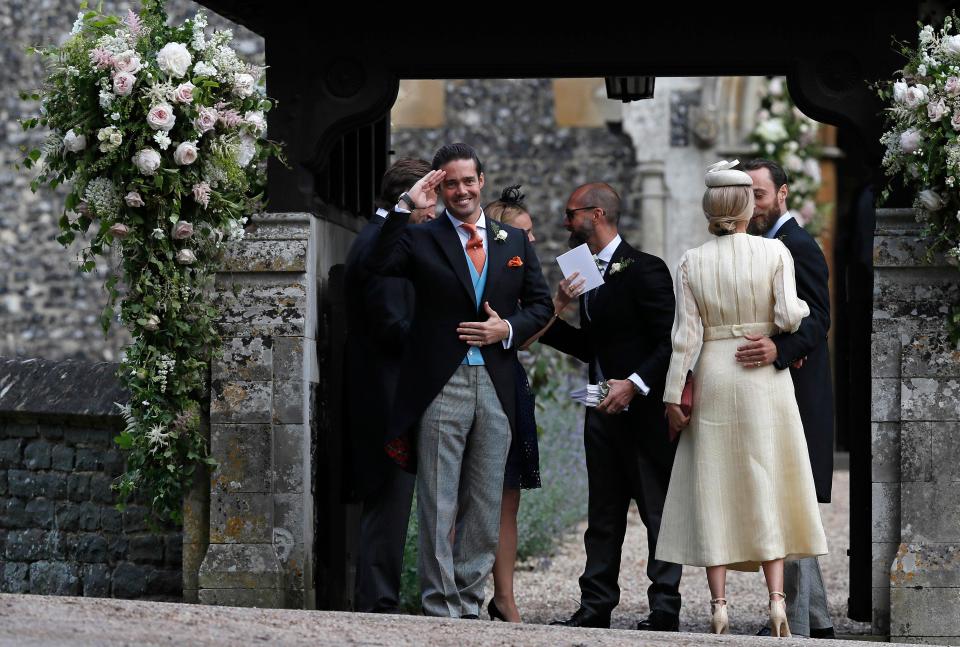  Best man Spencer Matthews has arrived at the church where his brother James will marry Pippa