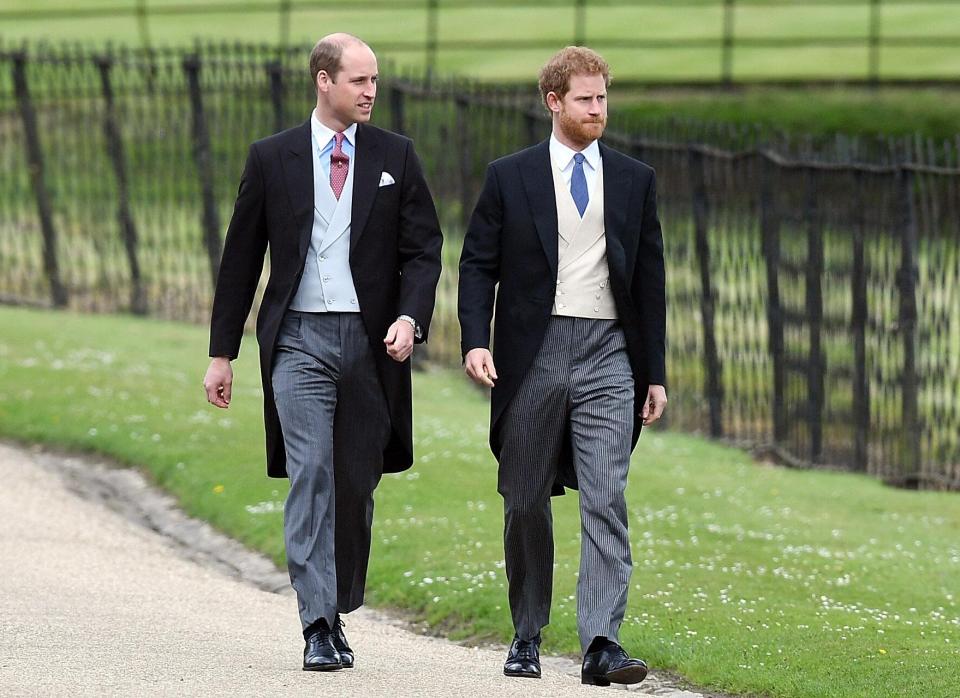  The brothers walked towards St. Mary's Church in Englefield where hundreds of guests were gathered