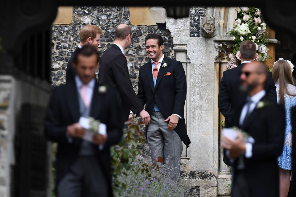 They met with the groom's brother, reality TV star Spencer Matthews, who grinned from ear to ear