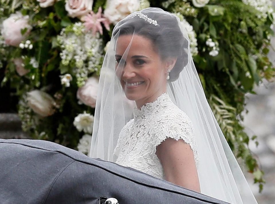  Beautiful bride Pippa Middleton walks into the church to marry her man James Matthews