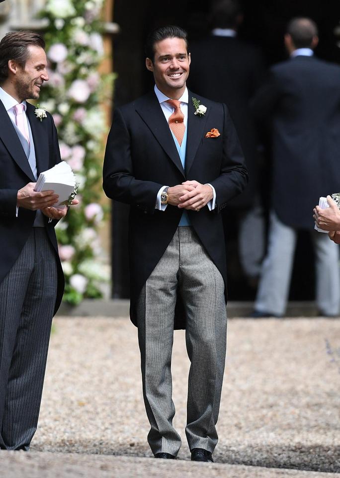  Spencer Matthews flashed a beaming grin as best man