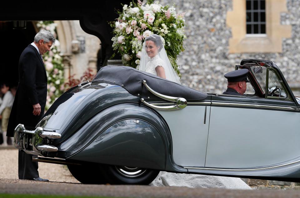  Pippa arrived in an open topped Rolls Royce for the wedding at St Mark’s Church