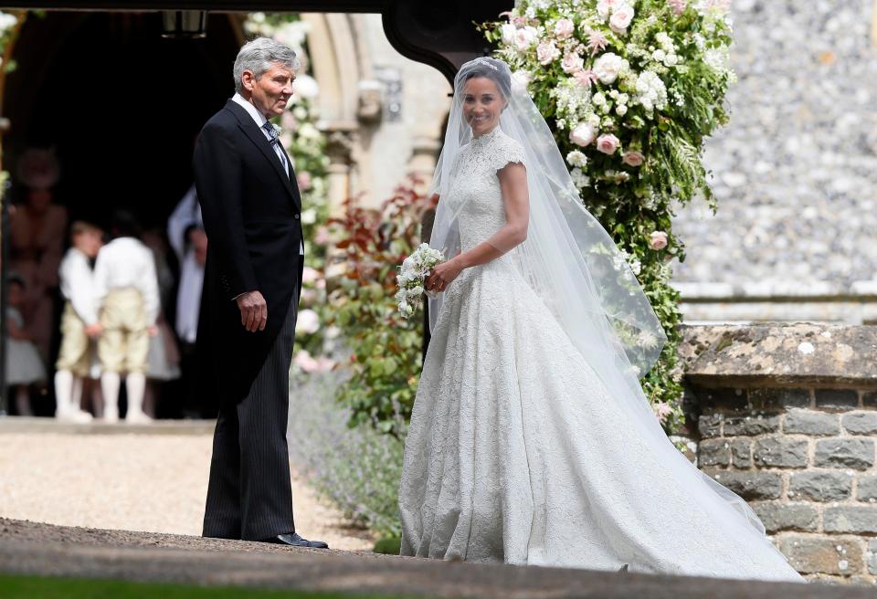  Beautiful bride Pippa Middleton walked into the church alongside her father Michael as she prepared to marry her man James Matthews