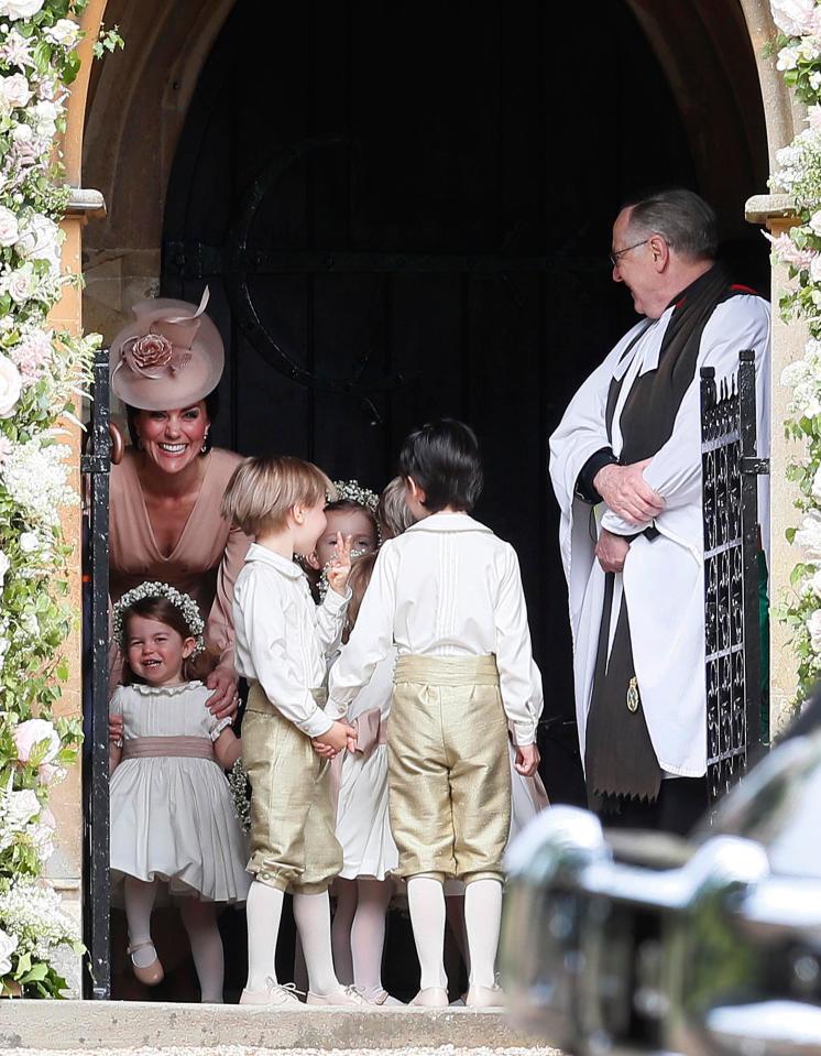  Kate and Charlotte look the picture of happiness as they arrive at Pippa's wedding