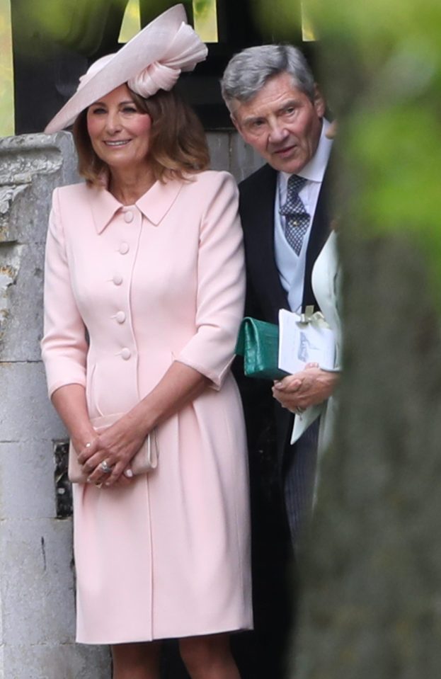  Mother and father of the bride, Carole and Michael Middleton watched their youngest daughter marry millionaire James Matthews today