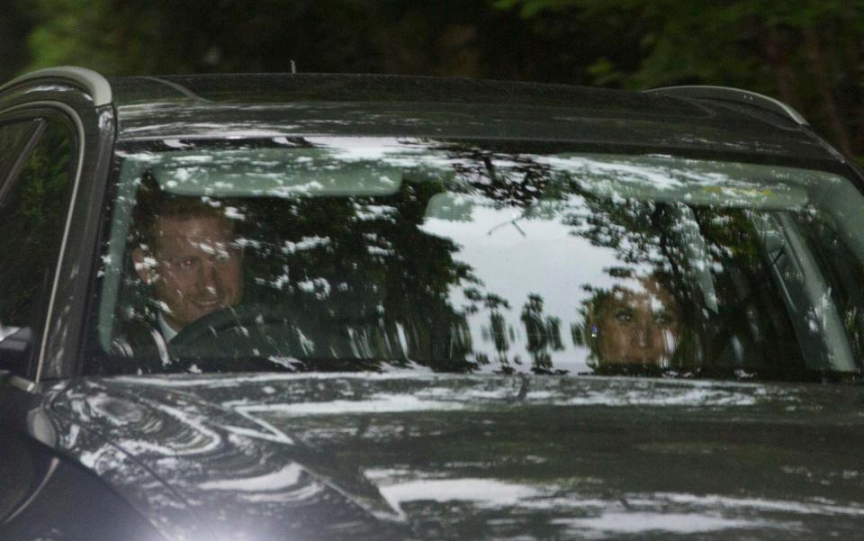  Harry was seen arriving with girlfriend, Meghan just in time for the Spitfire performance