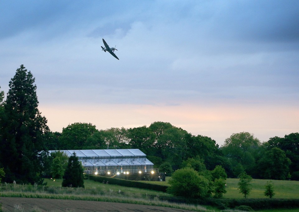 A stunning 150-ft glass marquee specially shipped in from Belgium, which cost £100,000, was erected in Middleton’s garden to house guests