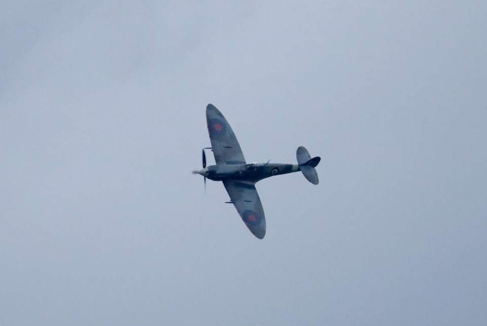 The Spitfire flyover wowed guests at the evening reception – and mirrored an event that took place at Kate and Wills’ wedding in 2011