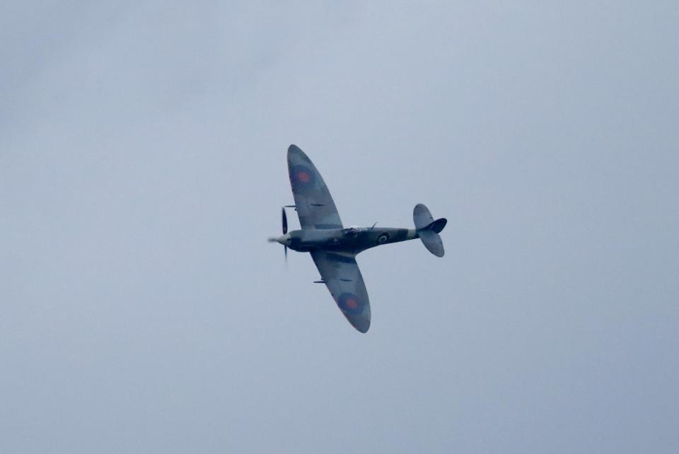  The Spitfire flyover wowed guests at the evening reception - and mirrored an event that took place at Kate and Wills' wedding in 2011