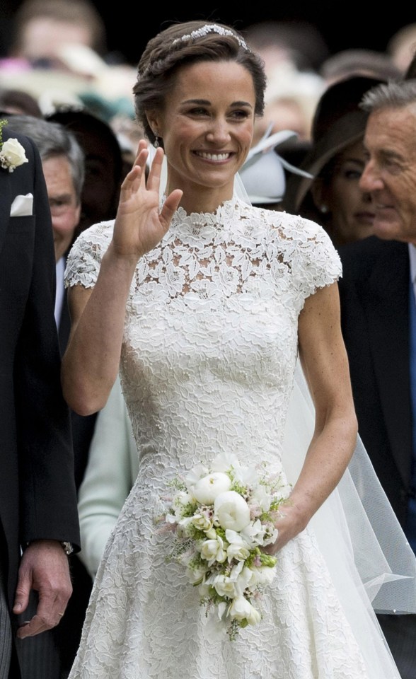 Bride Pippa Middleton beamed and waved at well-wishers outside St Mark’s Church yesterday after tying the knot to millionaire hedge fund manager James Matthews