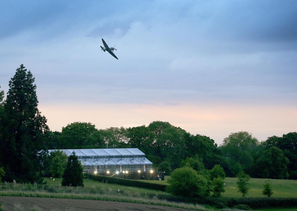  A Spitfire flew over the reception at the Middleton's estate in Berkshire