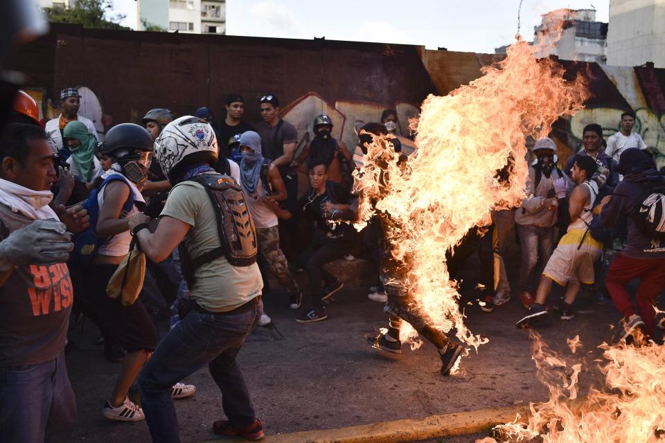  The horror moment the man was turned into a fireball