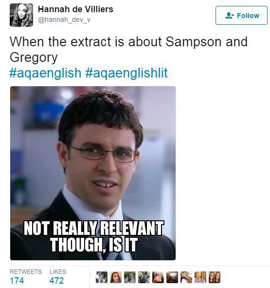  Students took to Twitter to vent their bewilderment at the English paper too