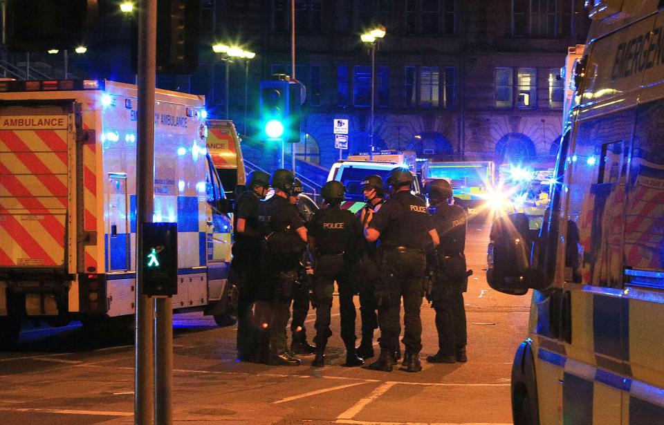  Police outside the venue last night as an investigation was launched