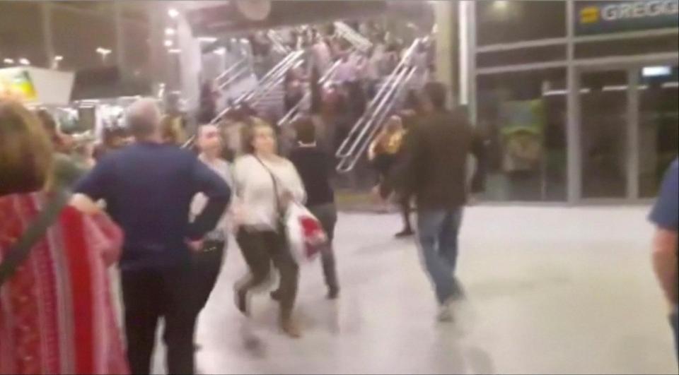 Footage shows fans fleeing in terror after the bomb exploded last night in a public space between the main hall and exit to Victoria station