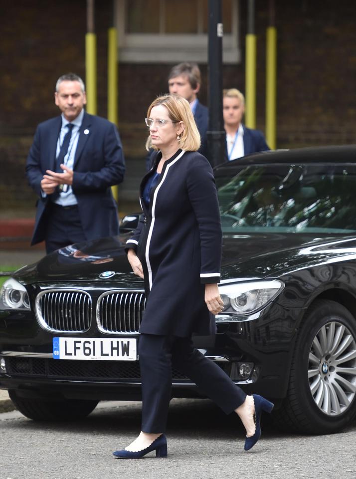  Home Secretary Amber Rudd arrived at Downing Street for the COBRA meeting