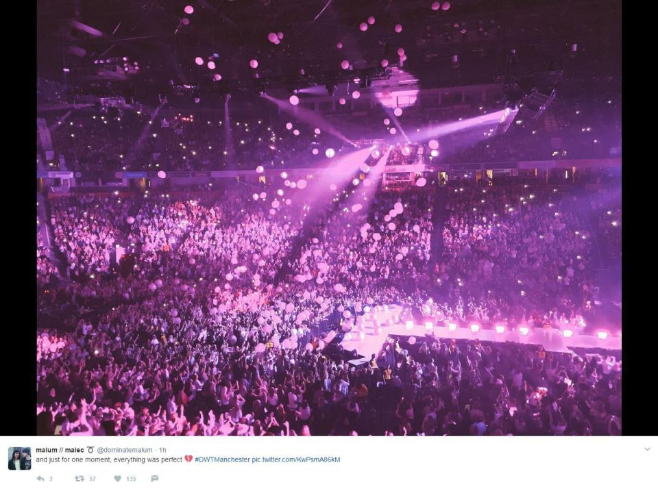 A haunting image shows a packed crowd at the Manchester Arena just moments before an explosion killed 22 people