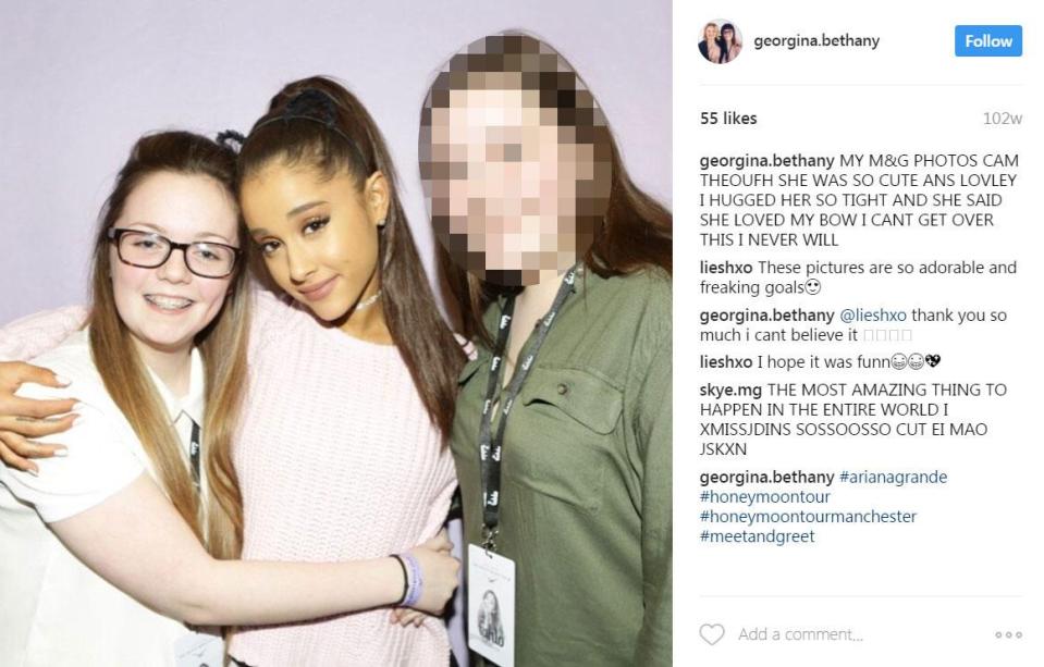  Georgina Callander pictured with Ariana Grande