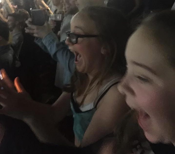  Delight . . . young fans are thrilled to see their hero in concert