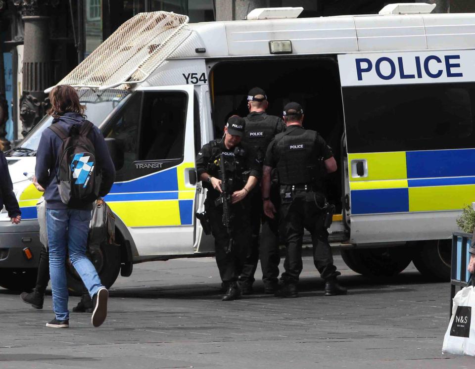 Extra cops were seen arriving in Newcastle city centre as part of a reassurance for the public