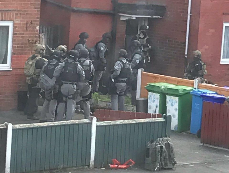 Heavily armed officers have conducted a number of raids since the attack 