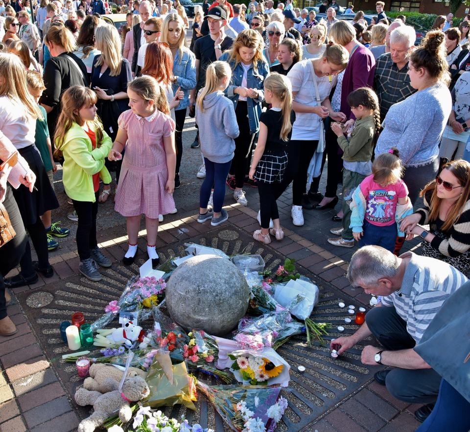  A vigil was held for Saffie and 18-year-old Georgina Callander in Tarleton, Lancashire yesterday, where they both grew up