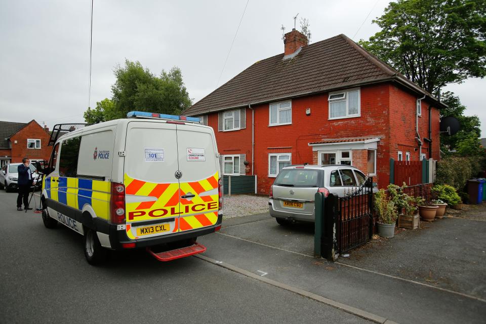  Police outside a house on Aston Avenue, Manchester, believed to be in connection with three new arrests this morning