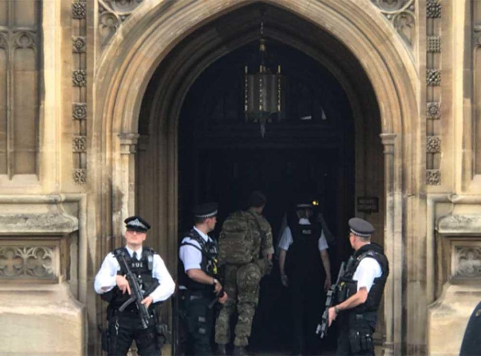  Soldiers and army personnel arrive at the Palace of Westminster