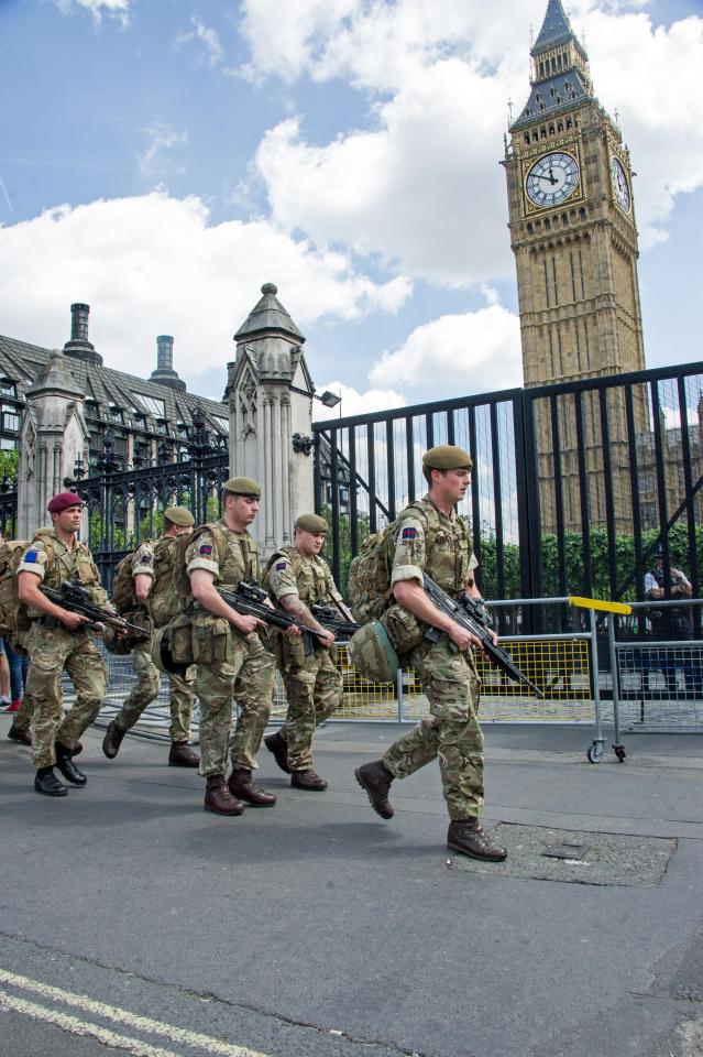  Soldiers have been drafted in to join police as numbers are increased on Britain's streets following the attack