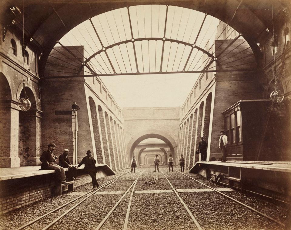  This picture shows Notting Hill Gate Station shortly before it opened in 1868