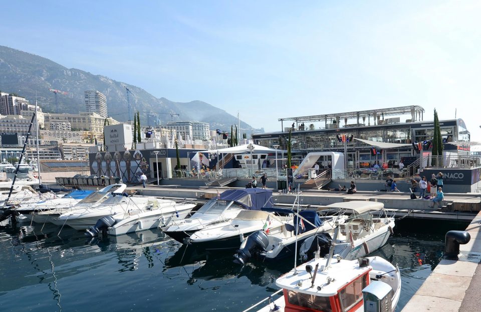  Boats in the harbour at Monte Carlo during the first day of practice