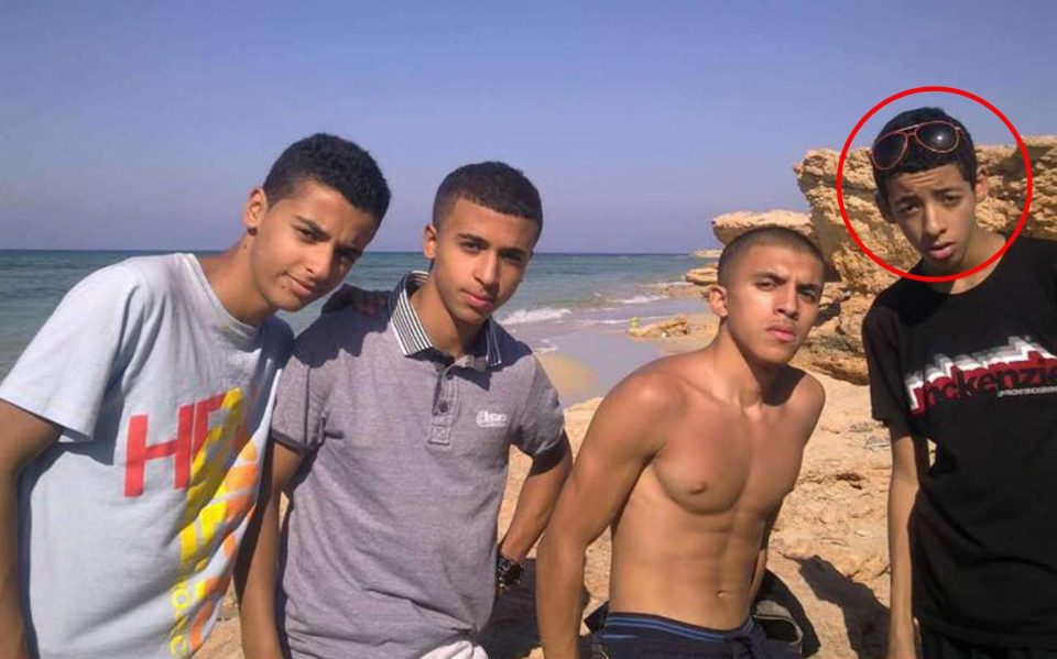 Salman Abedi, right, is pictured on the beach as a teen with his pals in Libya