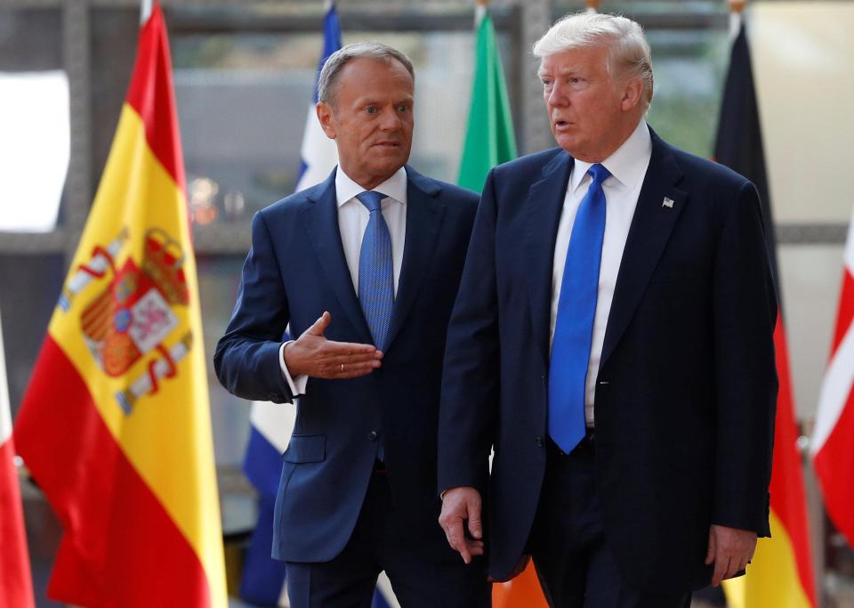  Donald Trump is already in Brussels, and has met the President of the European Council Donald Tusk