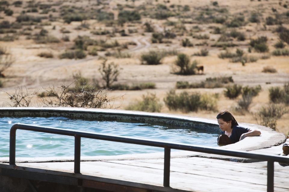  Chris cools off in the pool