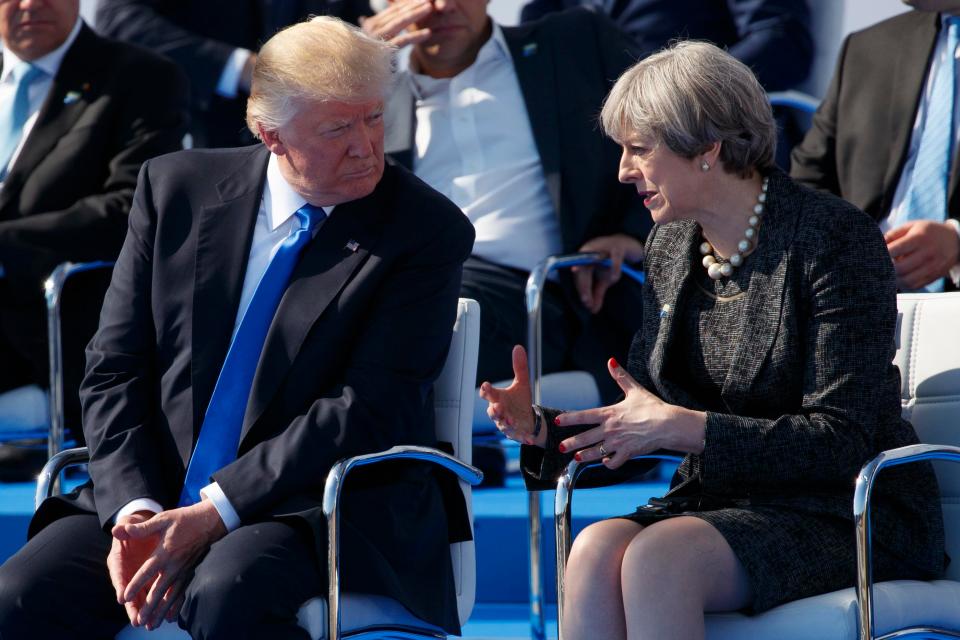  Theresa May confronted Donald Trump in one-on-one talks over the leaks about the Manchester bombing