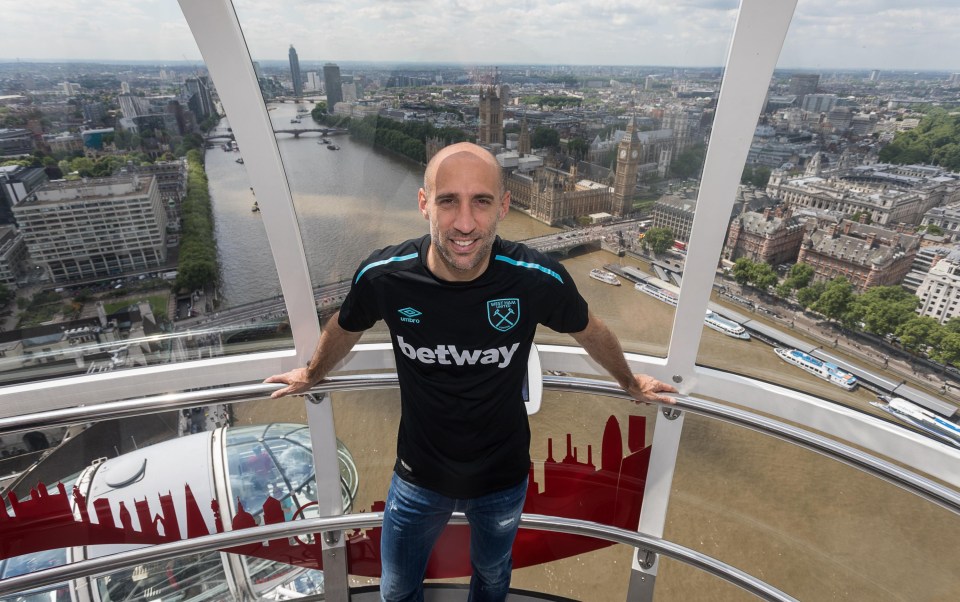 Pablo Zabaleta in the new West Ham away kit