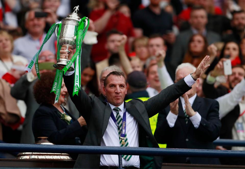  Brendan Rodgers has won the treble in his debut season in Scotland