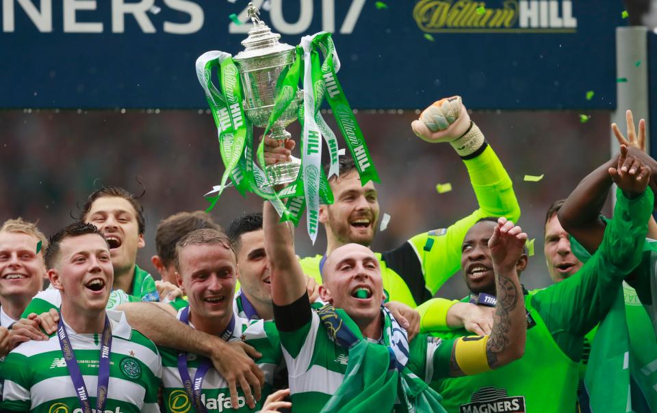  Scott Brown lifted the trophy for Celtic