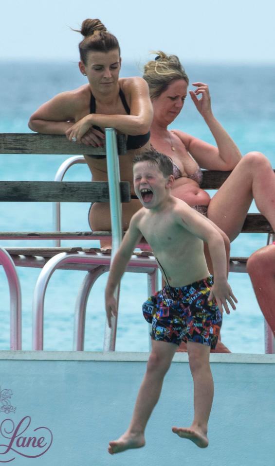  Eldest son Kai enjoyed splashing in the water as his mum watched on