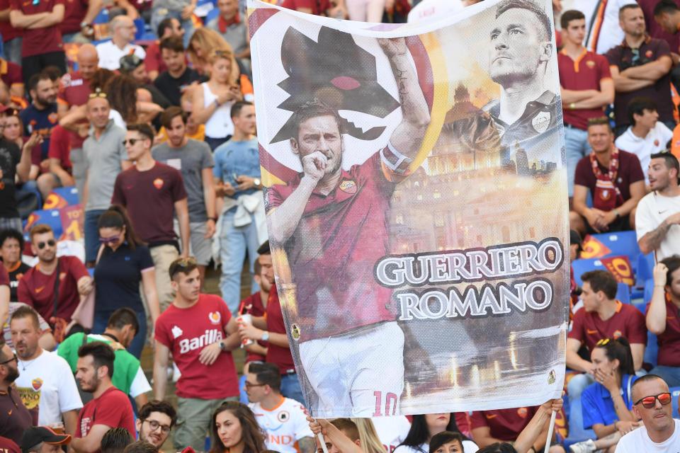 Roma fans absolutely idolise Francesco Totti who has been at club for 25 years