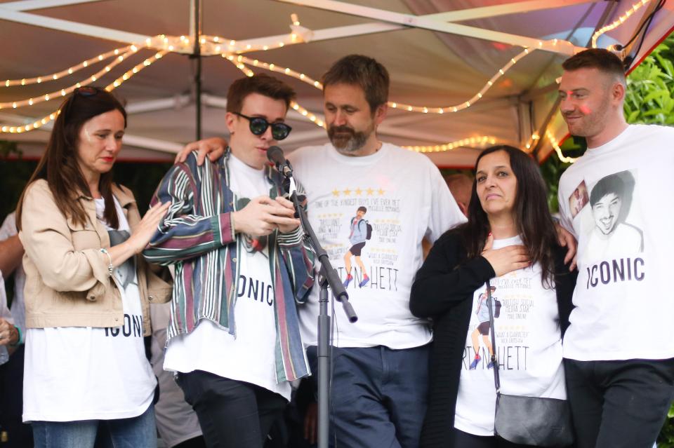  Martyn Hett's partner Russell gave the emotional but funny tribute to the 29-year-old at a vigil tonight