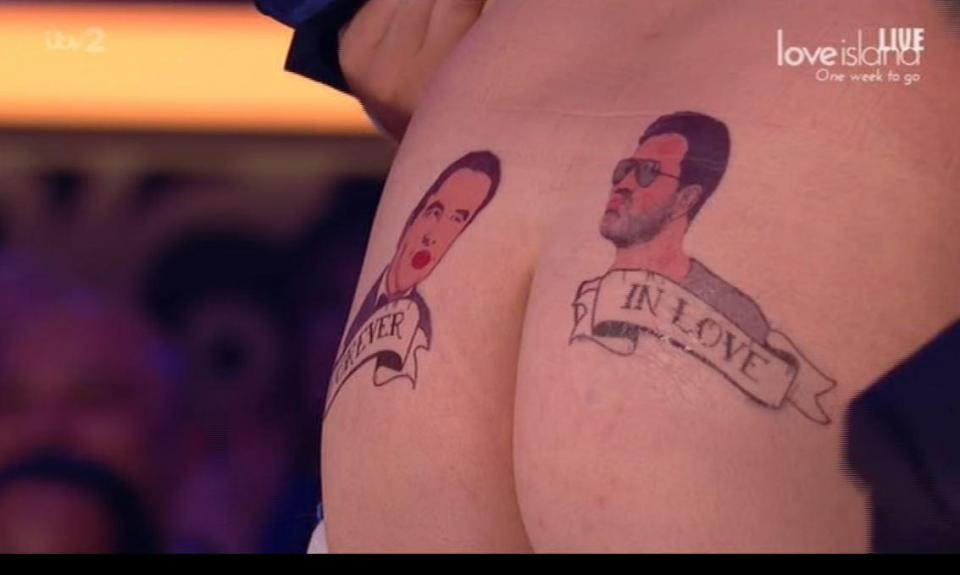  David revealed his tattoo, which had him on one cheek and Simon on the other